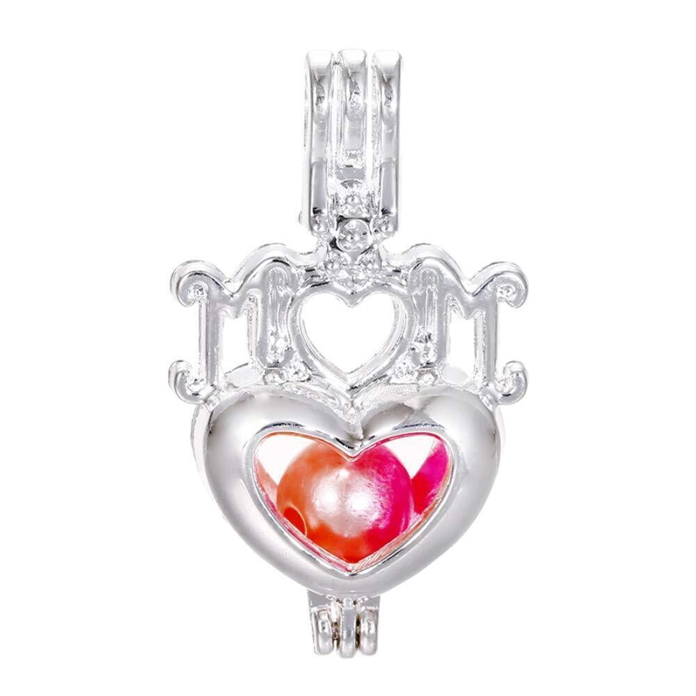 1462 10pcs Silver Pearl Cage Locket Pendants, Essential Oil Diffuser DIY